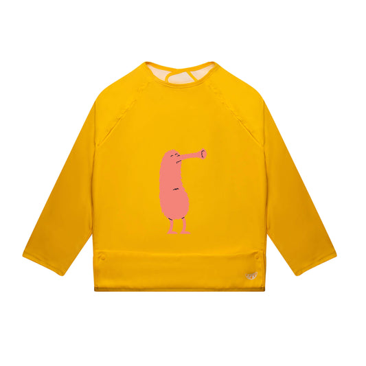 Easy-Clean Long Sleeve Trumpet Nose Monster Bib