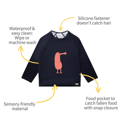 Apri waterproof bib designed for kids and  adults offers a dignified solution for mealtime assistance.