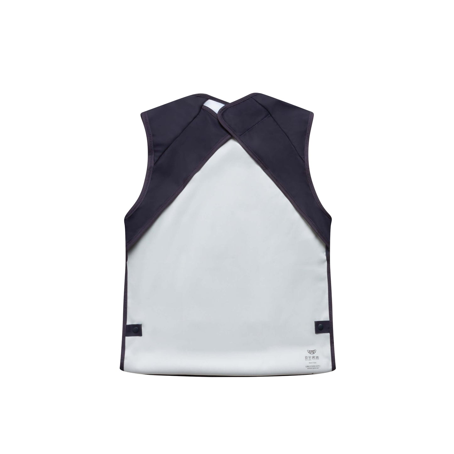Special needs bib for kids, teens and adult. Dark blue cap sleeve with unique silicone fastener