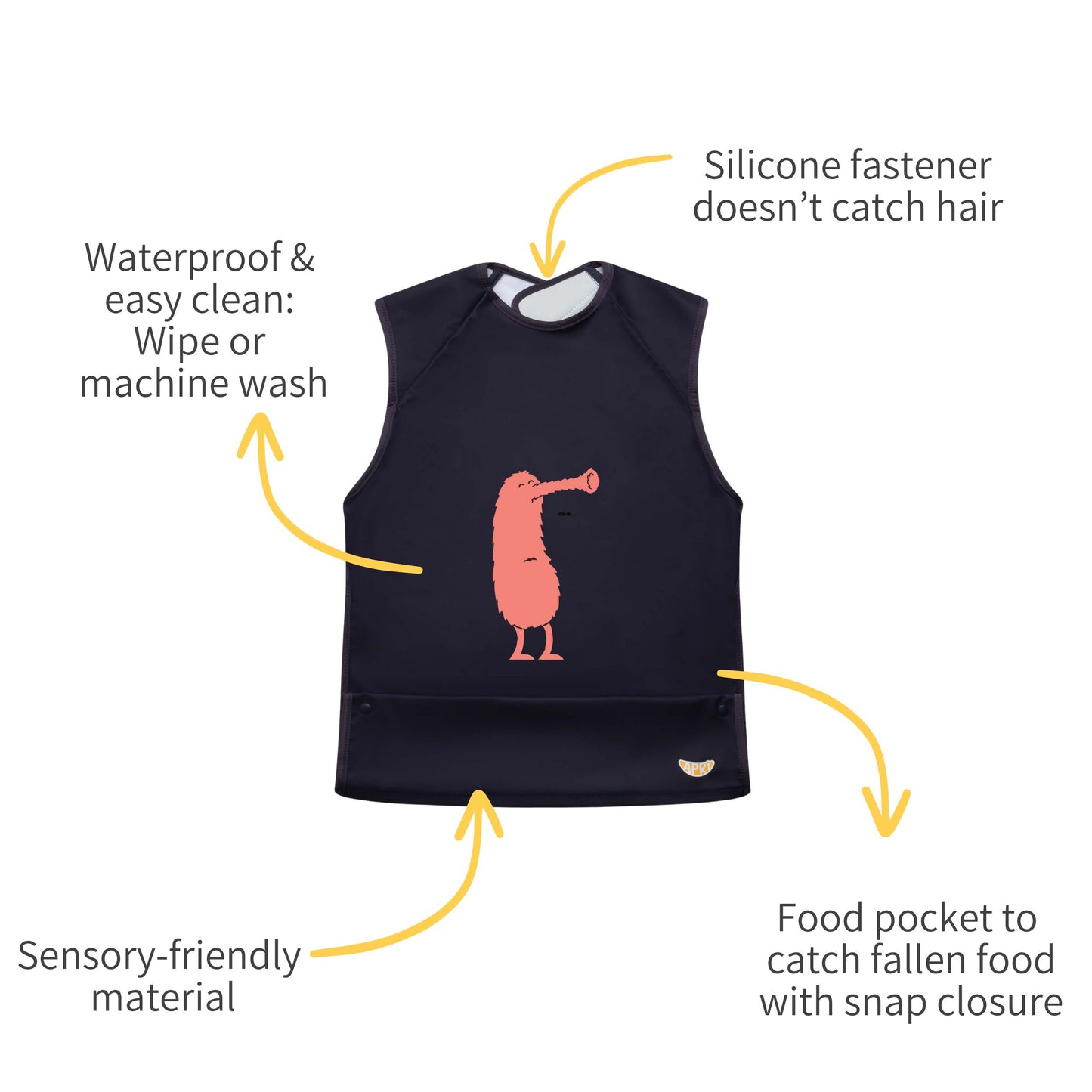 Sensory-Friendly Fit for kids teens and adults with disabilities: Apri Bib for Smooth Mealtimes