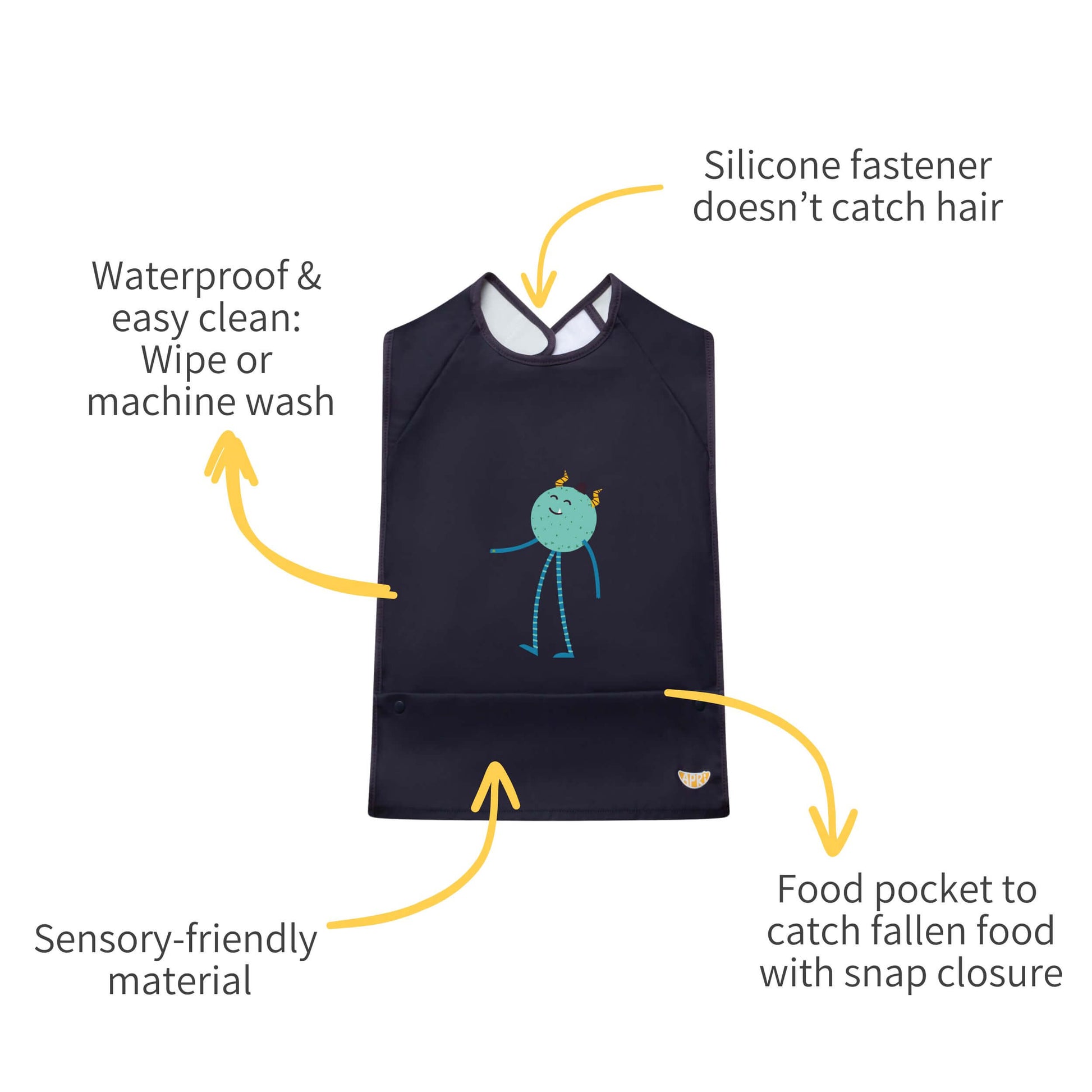 Apri Bib: Sensory-friendly, mess-free meals (kids, teens, adults)